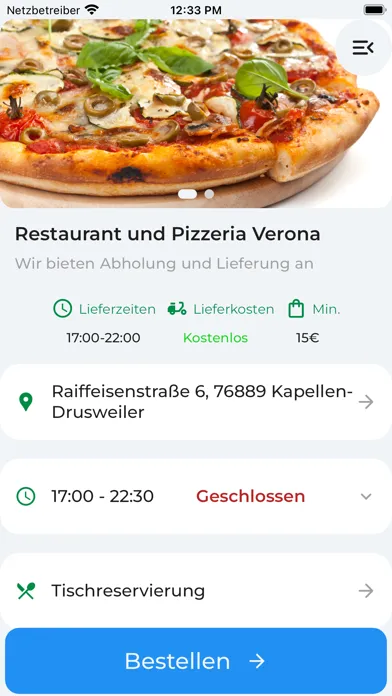 Capturas de tela do Restaurant und Pizzeria Verona