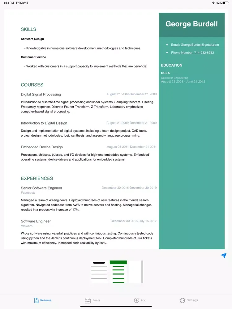 Capturas de tela do Resume Writer(Basic) iPad 