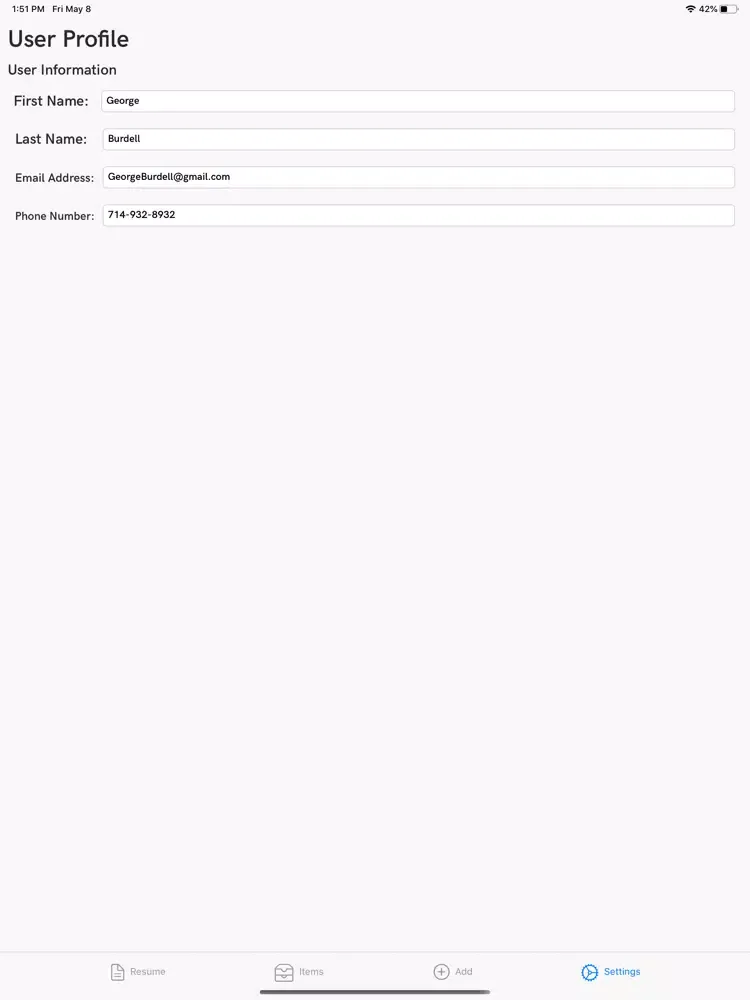 Capturas de tela do Resume Writer(Basic) iPad 