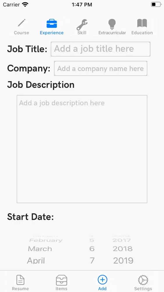 Capturas de tela do Resume Writer(Basic)