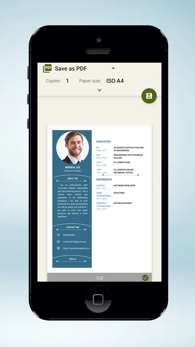 Tangkapan skrin Resume maker - resume tool