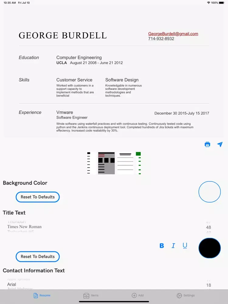 ภาพหน้าจอของ Resume Writer(Pro) iPad 