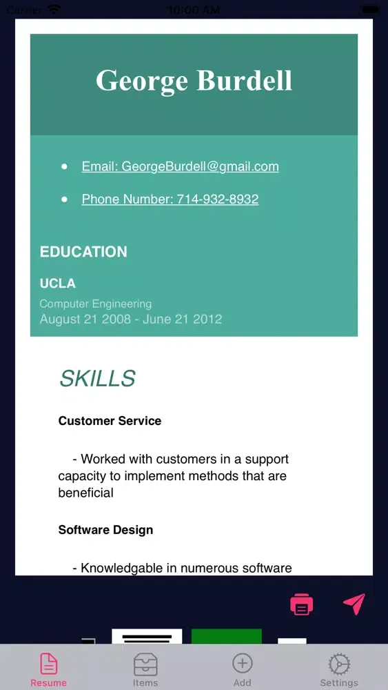 ภาพหน้าจอของ Resume Writer(Pro)