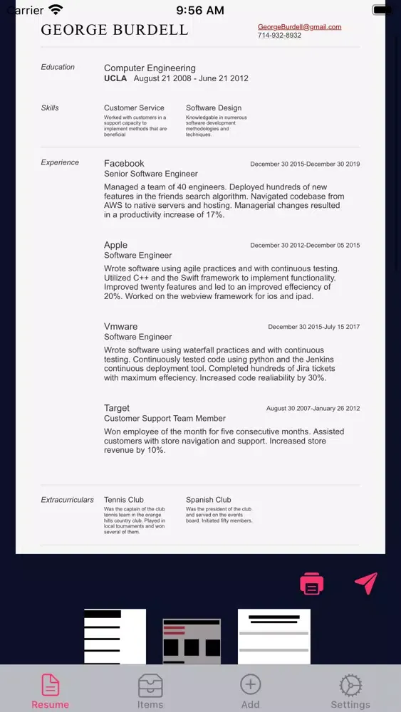 ภาพหน้าจอของ Resume Writer(Pro)