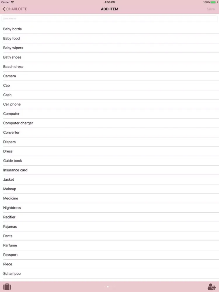 Ảnh chụp màn hình của Packinglist for you iPad 