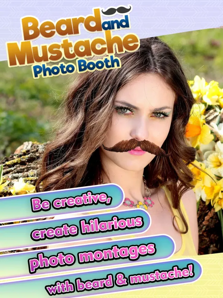 ภาพหน้าจอของ Beard and Mustache Grow Face Sticker.s Photo Booth iPad 