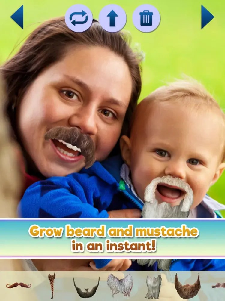 ภาพหน้าจอของ Beard and Mustache Grow Face Sticker.s Photo Booth iPad 