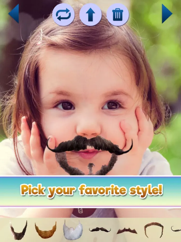 ภาพหน้าจอของ Beard and Mustache Grow Face Sticker.s Photo Booth iPad 