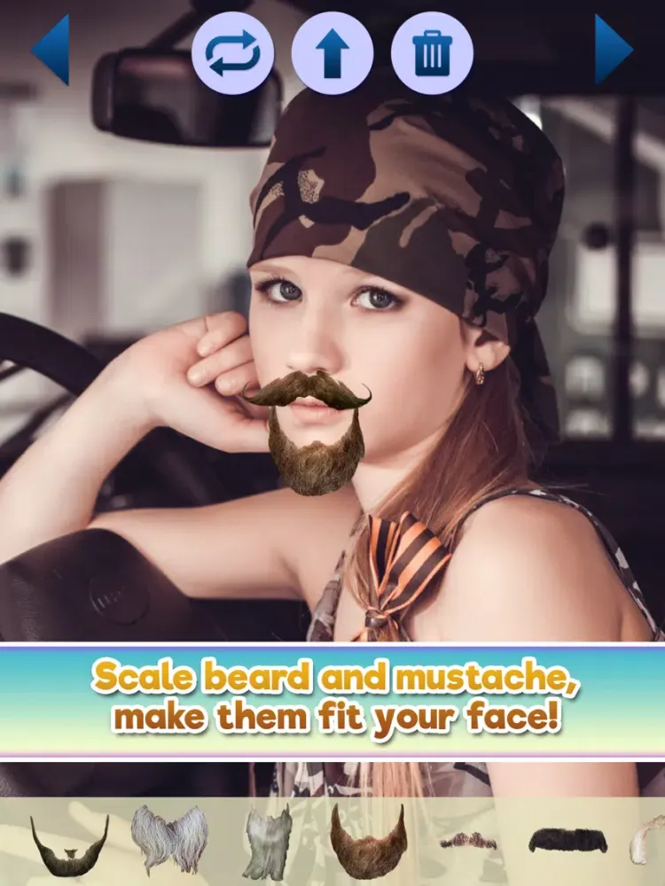 ภาพหน้าจอของ Beard and Mustache Grow Face Sticker.s Photo Booth iPad 