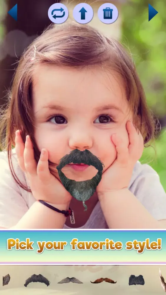 ภาพหน้าจอของ Beard and Mustache Grow Face Sticker.s Photo Booth