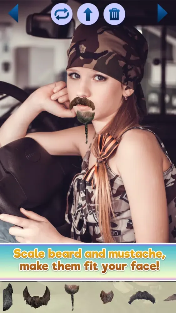 ภาพหน้าจอของ Beard and Mustache Grow Face Sticker.s Photo Booth