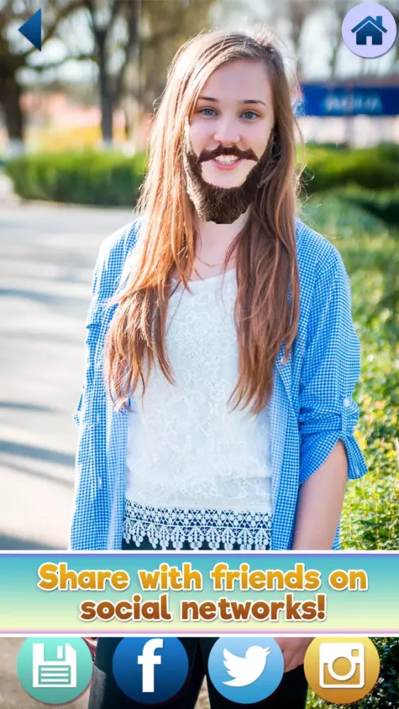 ภาพหน้าจอของ Beard and Mustache Grow Face Sticker.s Photo Booth