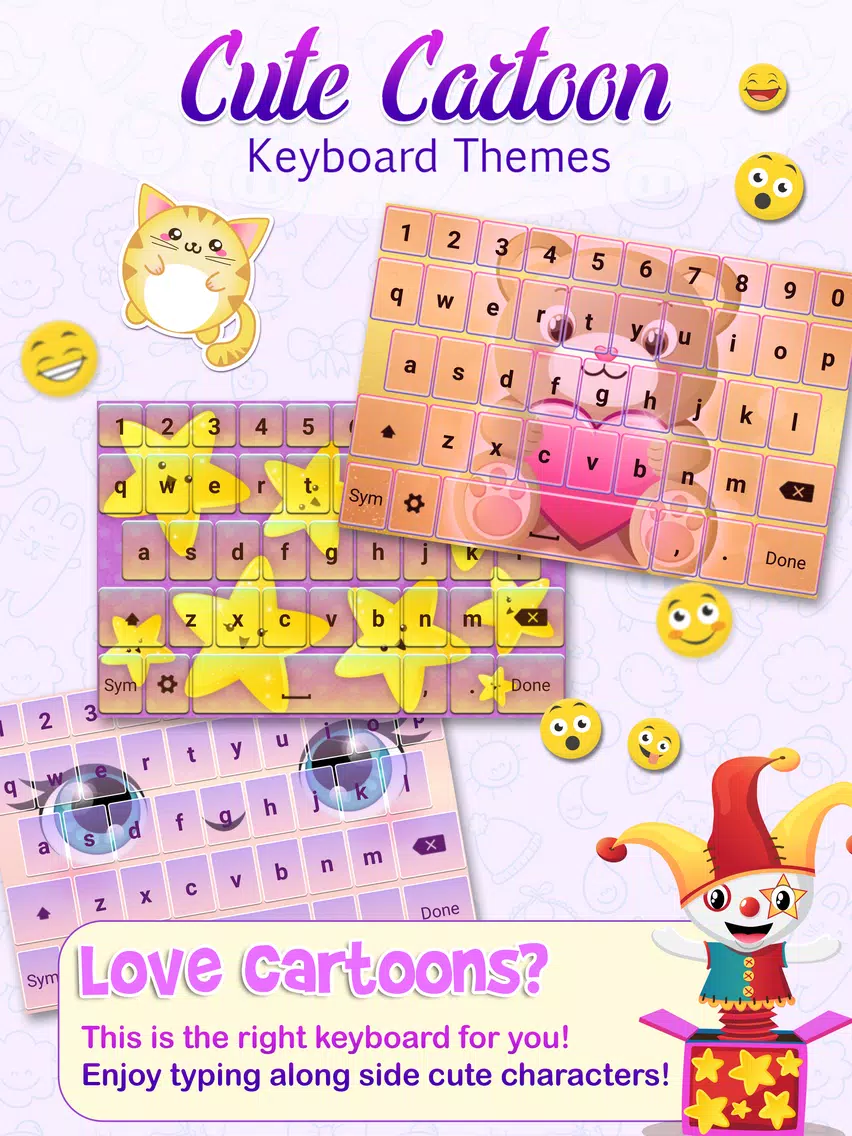 Cute Cartoon Keyboard Themes iPad  Screenshots