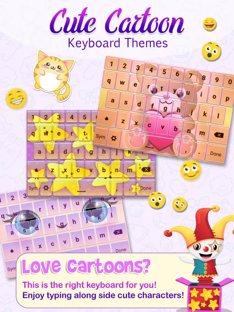 Скриншоты Cute Cartoon Keyboard Themes iPad 