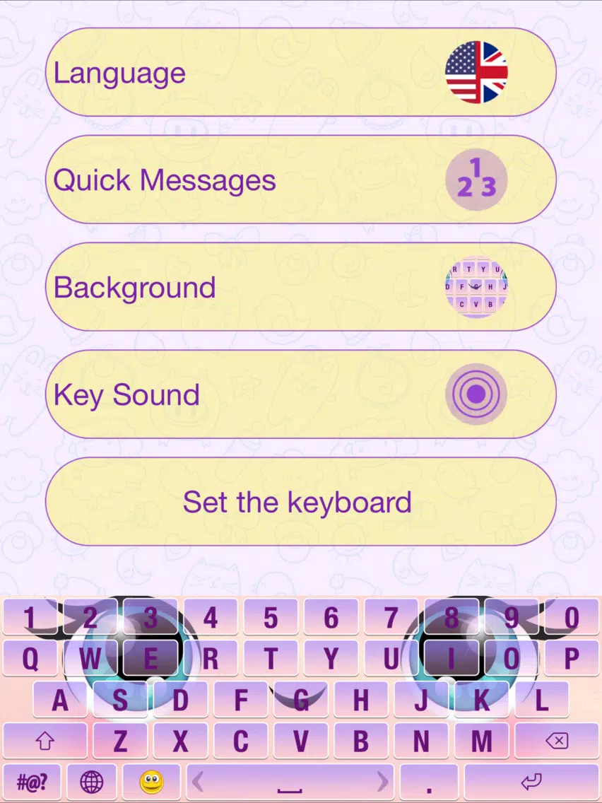 Cute Cartoon Keyboard Themes iPad  Screenshots