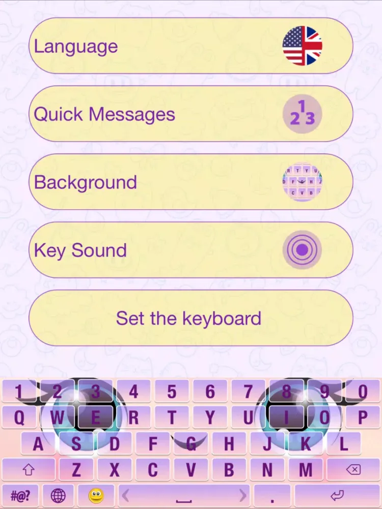 Скриншоты Cute Cartoon Keyboard Themes iPad 