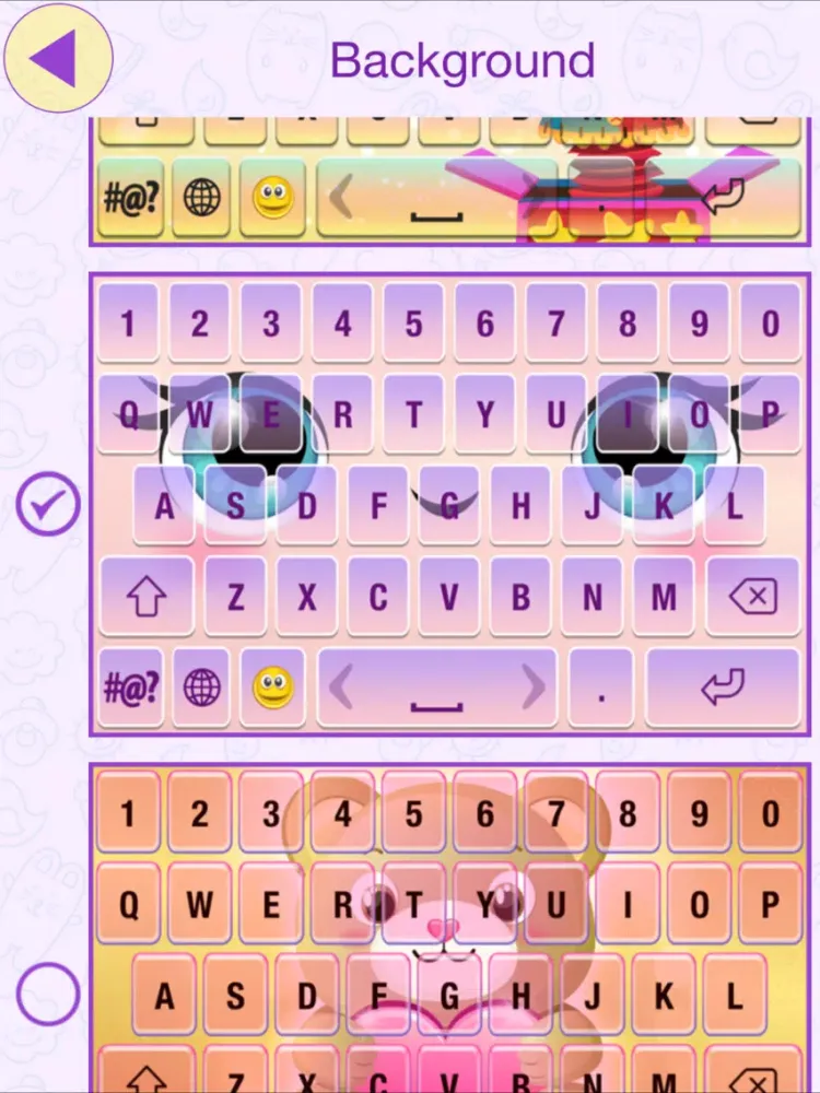 Скриншоты Cute Cartoon Keyboard Themes iPad 