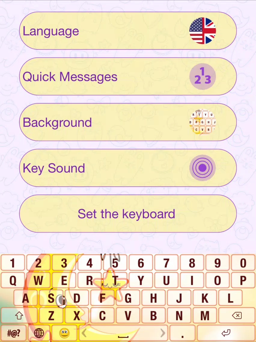 Cute Cartoon Keyboard Themes iPad  Screenshots