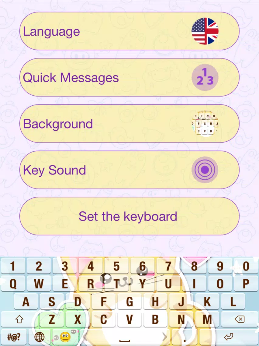 Cute Cartoon Keyboard Themes iPad  Screenshots