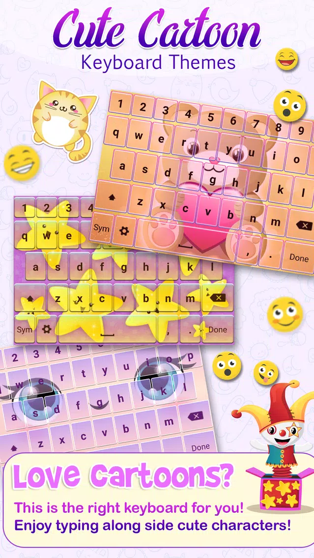 Cute Cartoon Keyboard Themes Screenshots