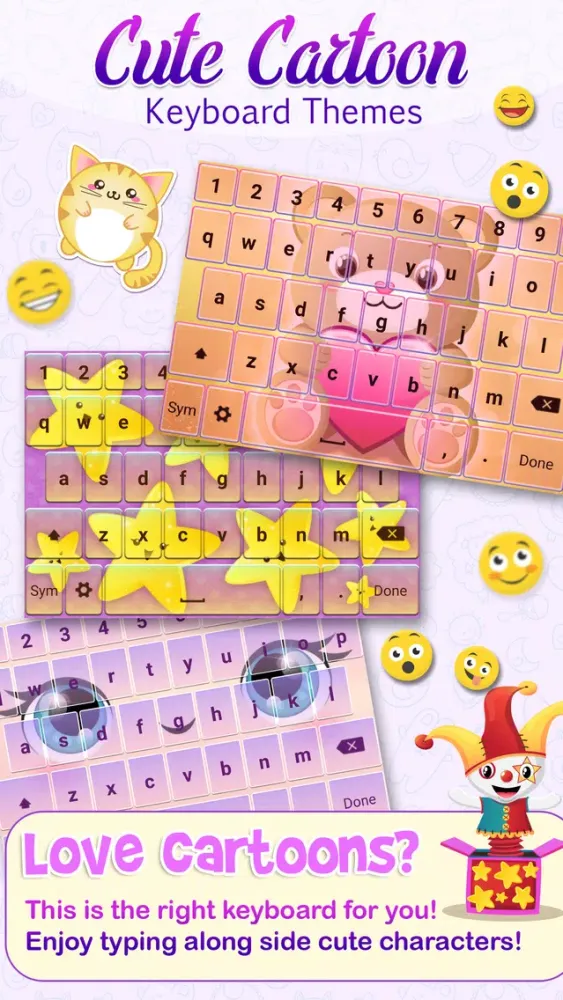 Скриншоты Cute Cartoon Keyboard Themes