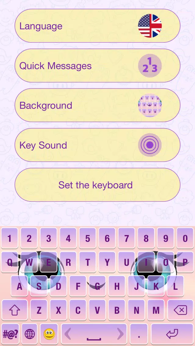 Cute Cartoon Keyboard Themes Screenshots