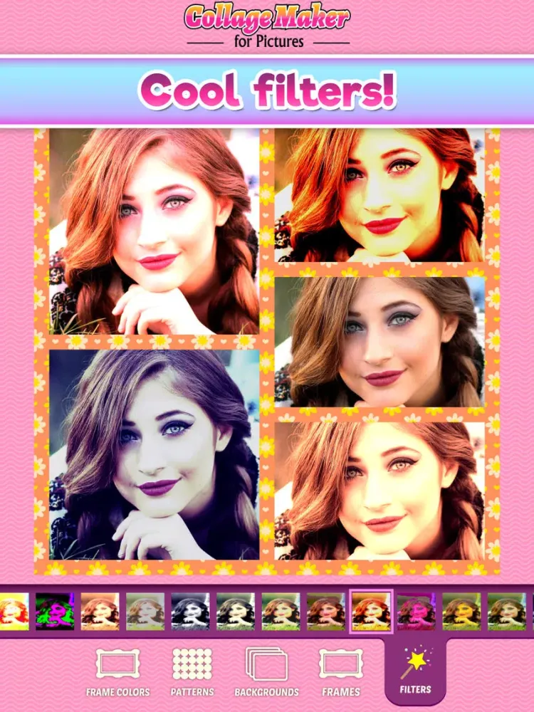 Collage Maker for Pictures with Artistic Artwork Photo Framing & Filters Galore iPad  Screenshots