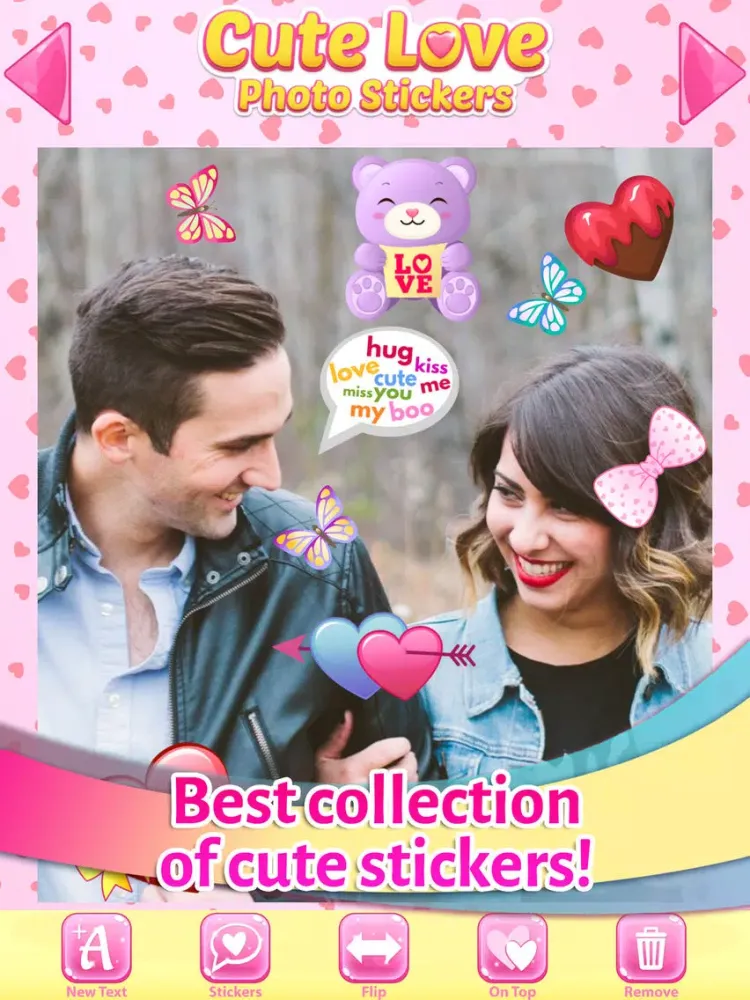 Capturas de tela do Cute Love Stickers for Photos iPad 