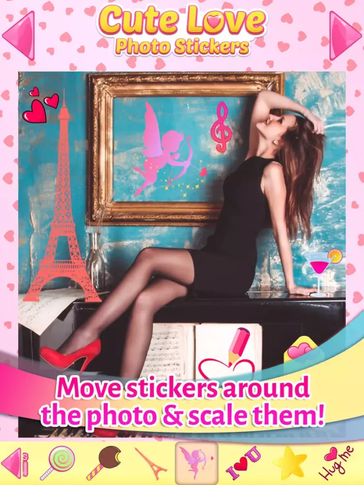 Capturas de tela do Cute Love Stickers for Photos iPad 