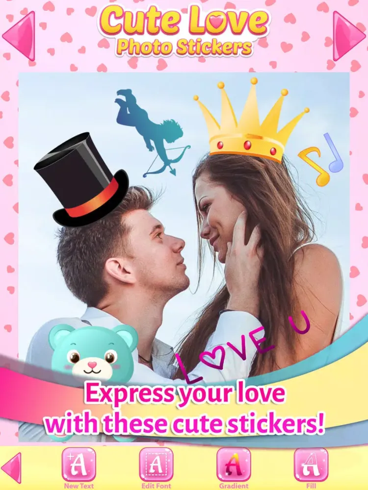 Capturas de tela do Cute Love Stickers for Photos iPad 