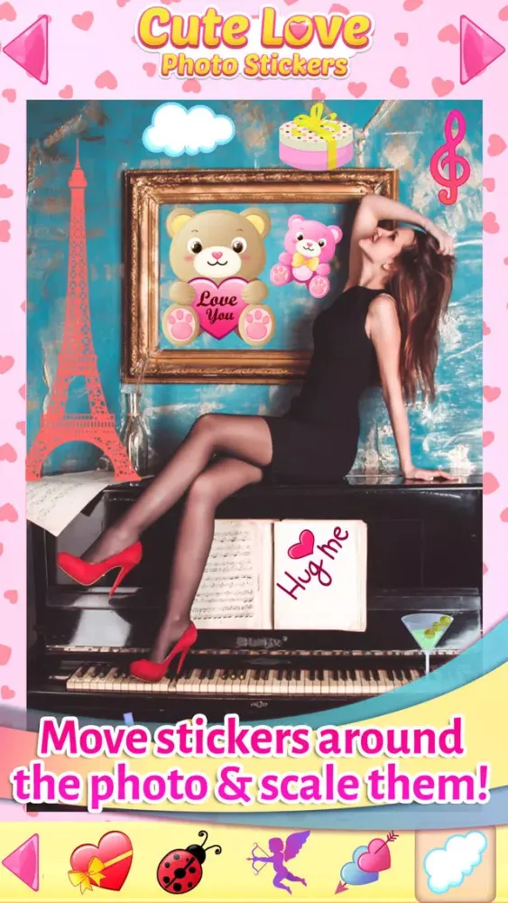 Capturas de tela do Cute Love Stickers for Photos
