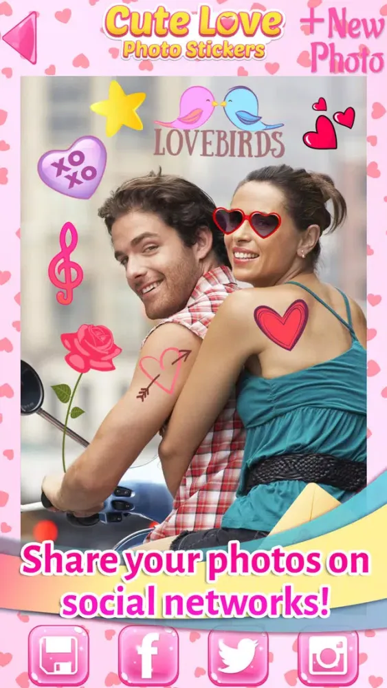Capturas de tela do Cute Love Stickers for Photos