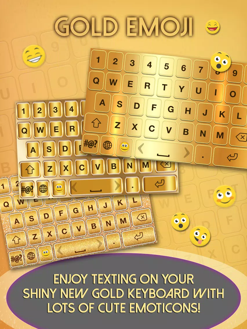 Gold Emoji Keyboard Themes iPad  Screenshots