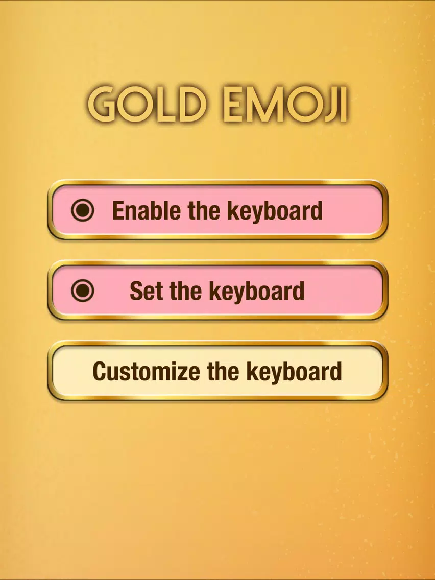 Gold Emoji Keyboard Themes iPad  Screenshots