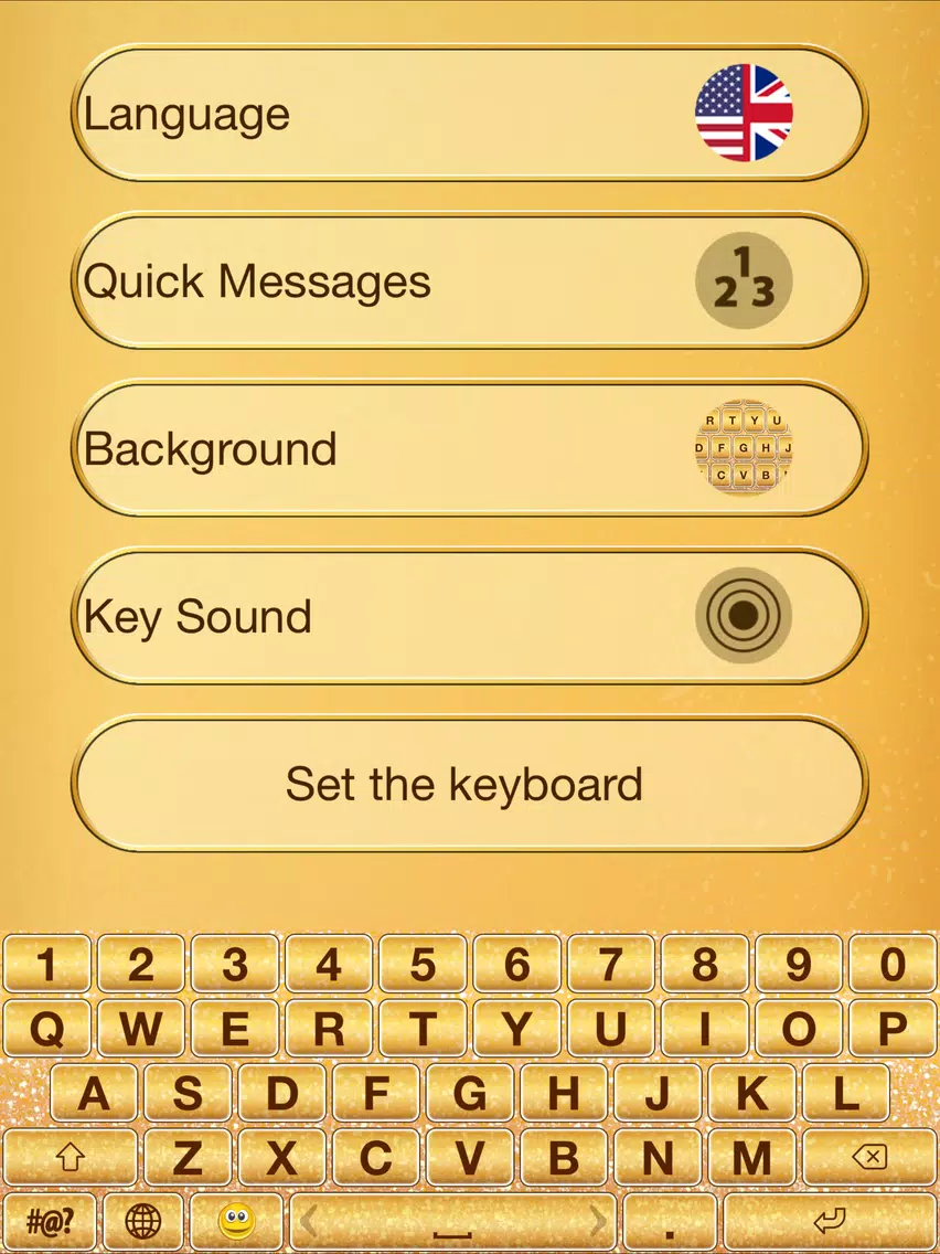 Gold Emoji Keyboard Themes iPad  Screenshots