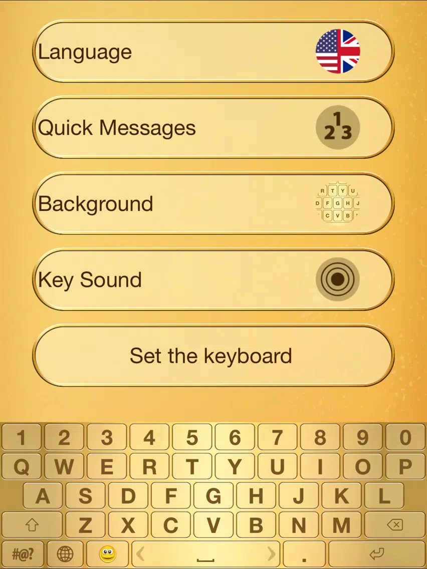 Gold Emoji Keyboard Themes iPad  Screenshots