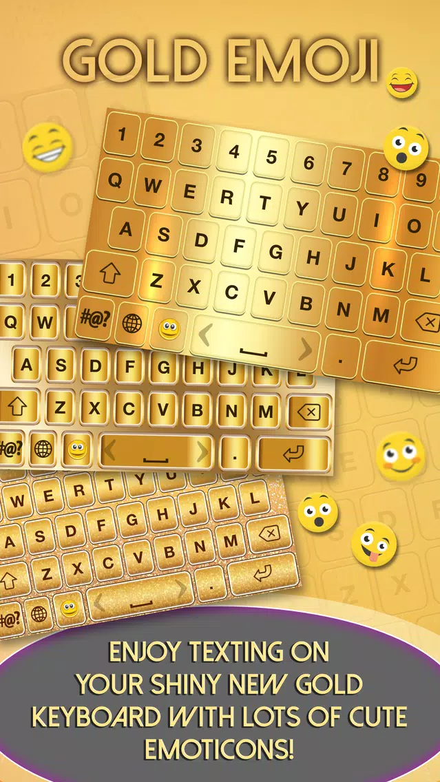 Gold Emoji Keyboard Themes Screenshots