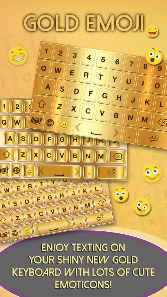 Gold Emoji Keyboard Themes 스크린샷