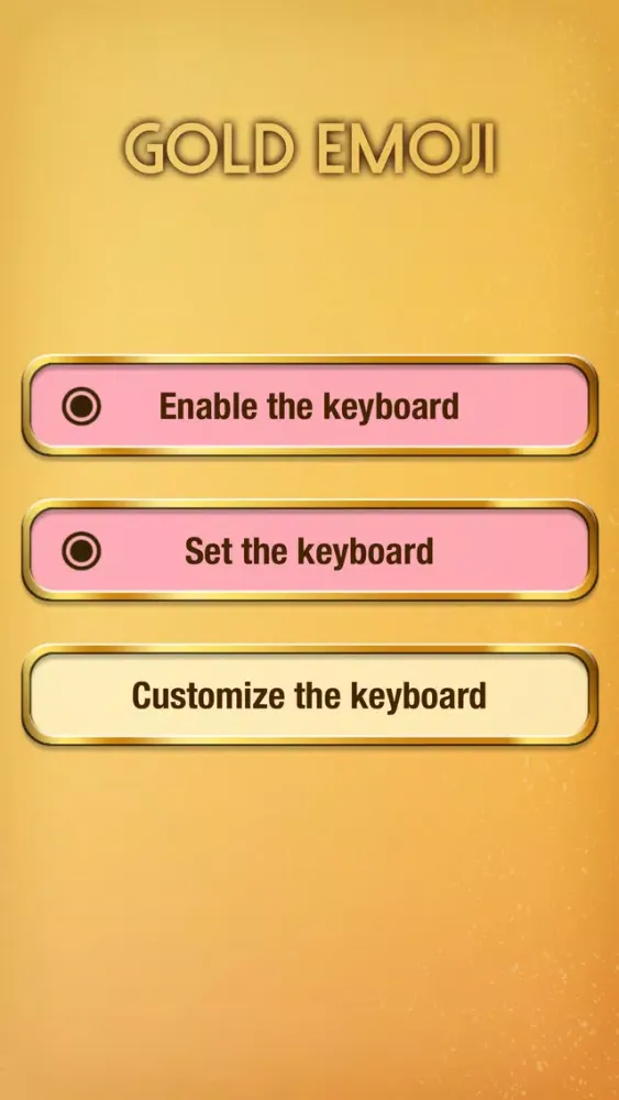 Gold Emoji Keyboard Themes 스크린샷