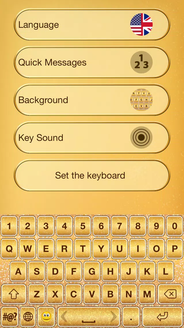 Gold Emoji Keyboard Themes Screenshots