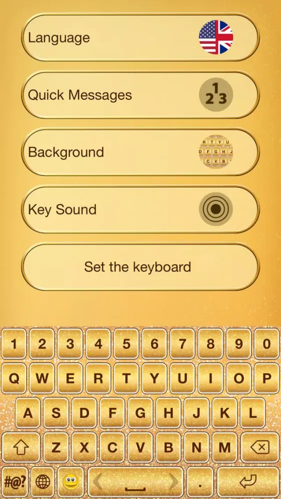Gold Emoji Keyboard Themes 스크린샷
