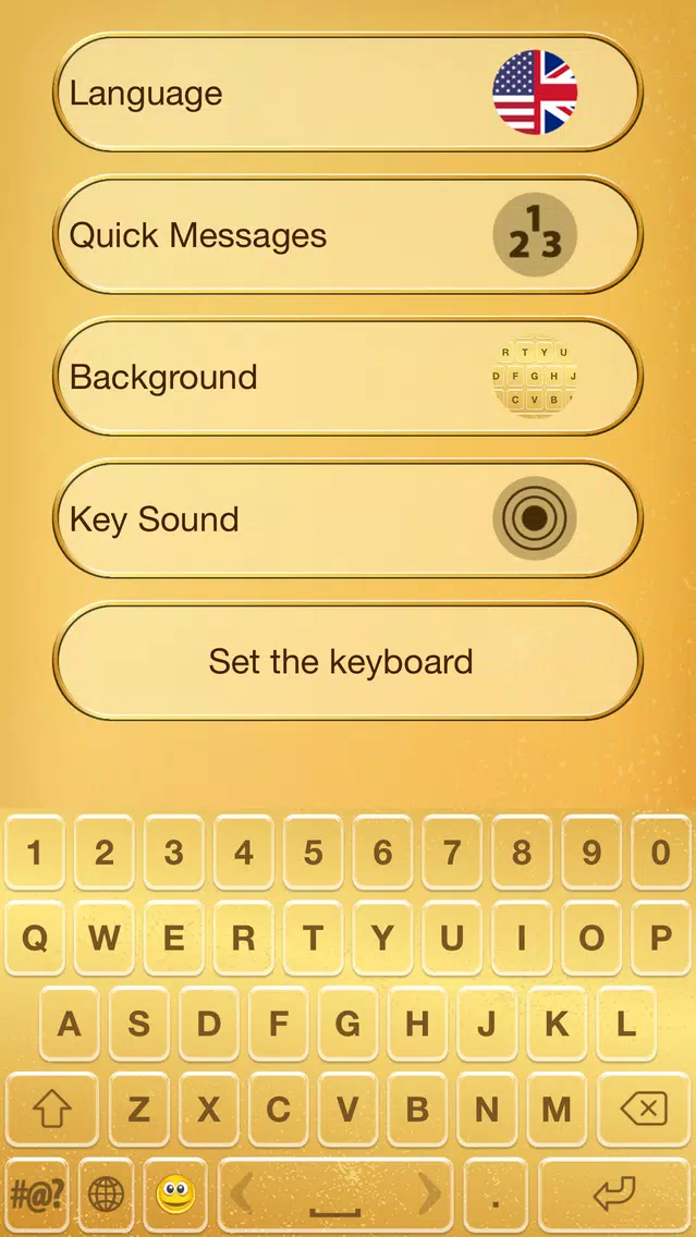Gold Emoji Keyboard Themes Screenshots