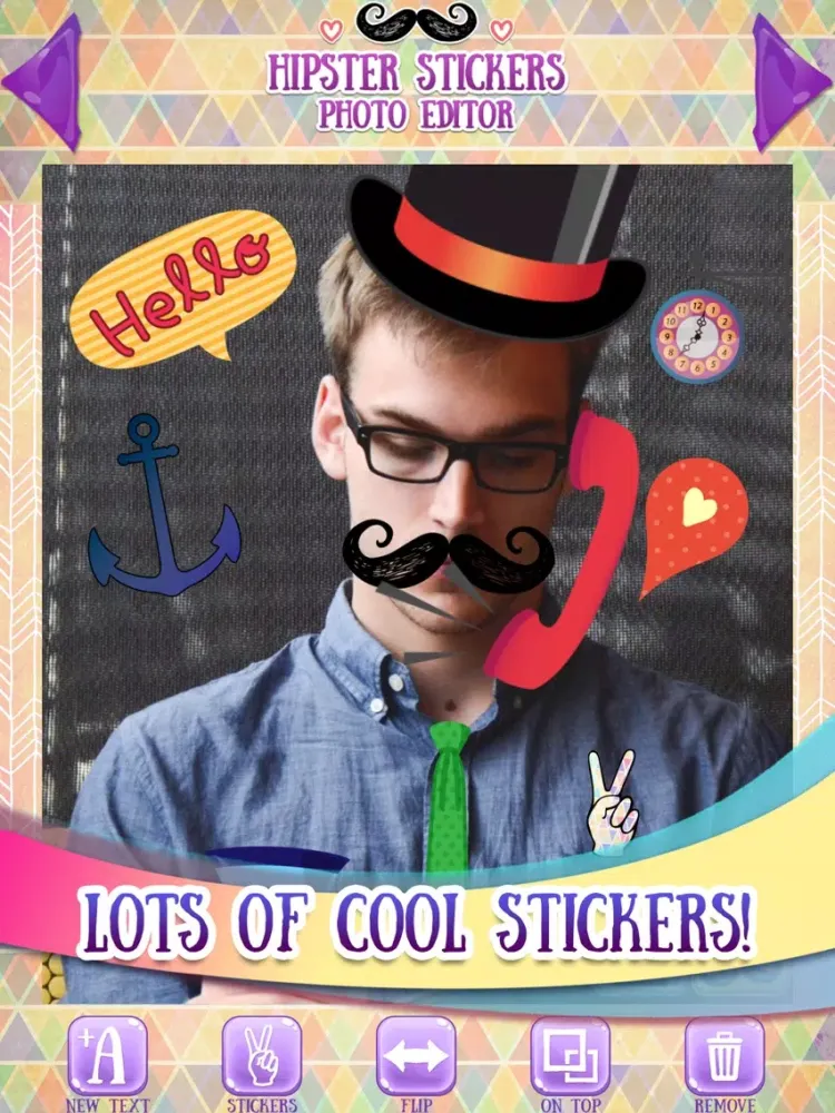 Tangkapan skrin Hipster Stickers for Pictures iPad 