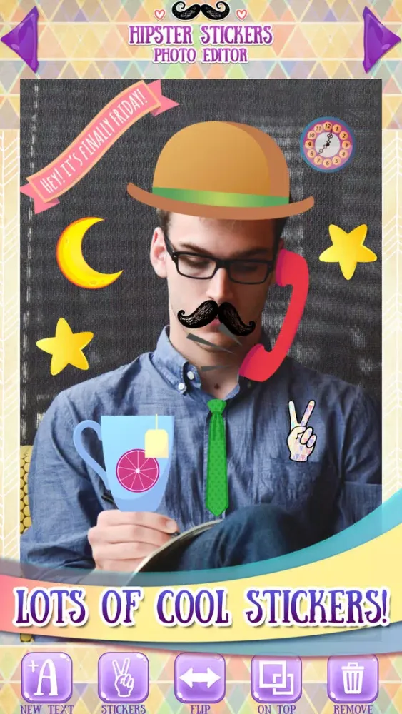 Tangkapan skrin Hipster Stickers for Pictures