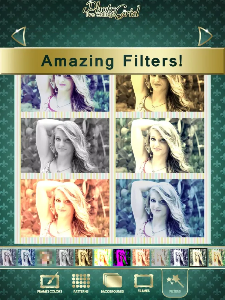 Photo Grid Pro Collage Maker & Selfie Editor: Art of Photography Studio iPad  Screenshots
