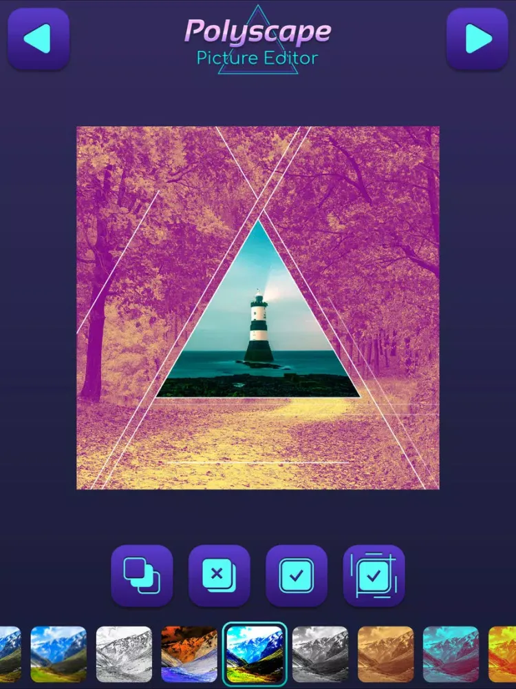 Capturas de tela do Polyscape Picture Editor iPad 