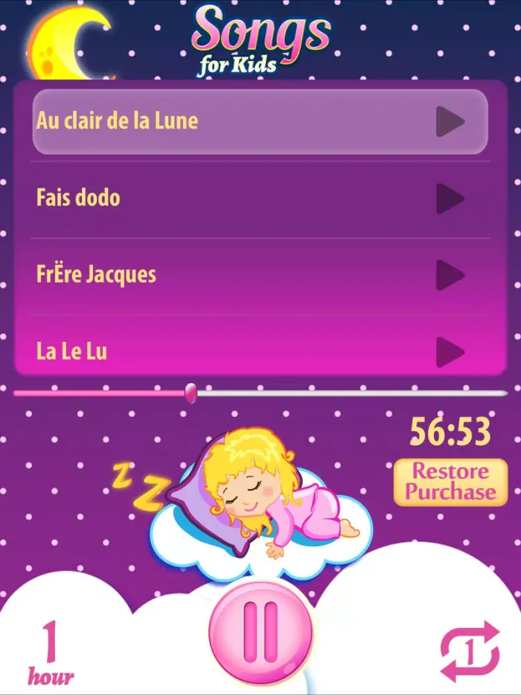 Sleep Songs for Kids - Calming Baby Lullaby Collection with Relaxing Sounds & White Noise iPad  Screenshots