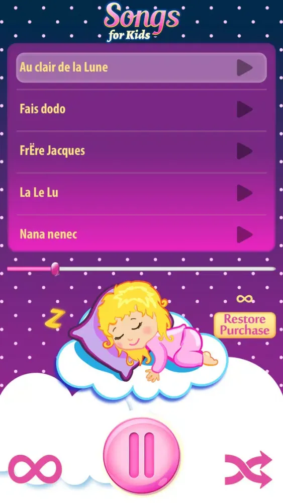 Sleep Songs for Kids - Calming Baby Lullaby Collection with Relaxing Sounds & White Noise Screenshots