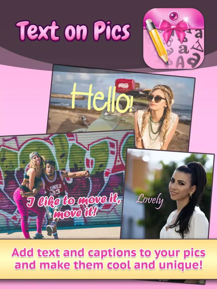 Text on Pics: Photo Write Editor & Selfie Captions iPad  Ekran Görüntüleri