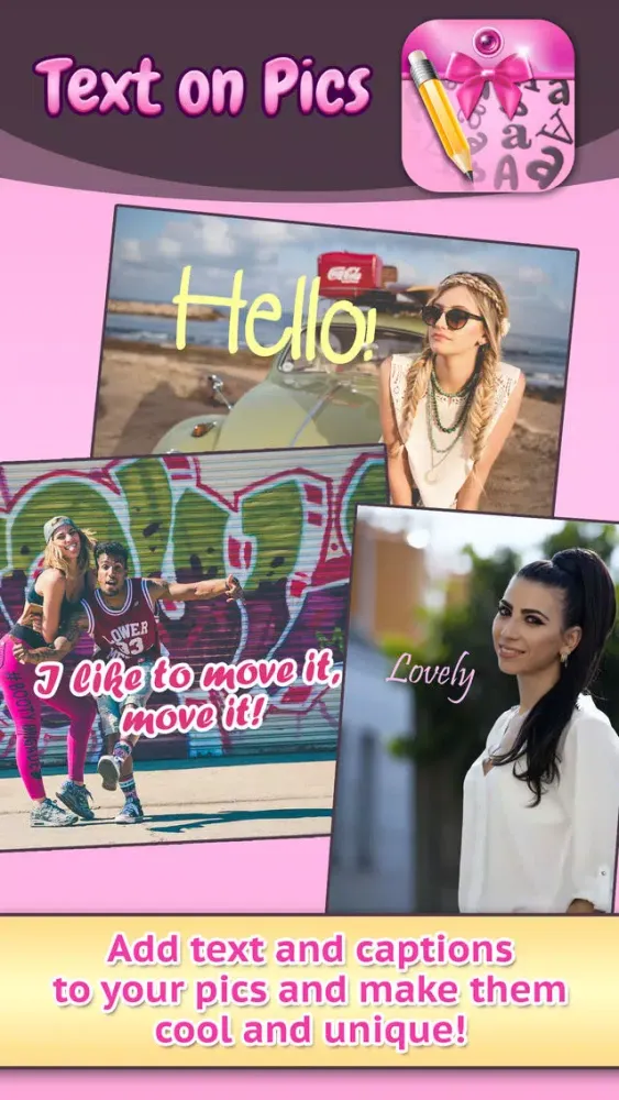 Text on Pics: Photo Write Editor & Selfie Captions Ekran Görüntüleri